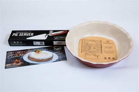 PIE JUNKIE Gift Card/ Pie plate and Server ($90)